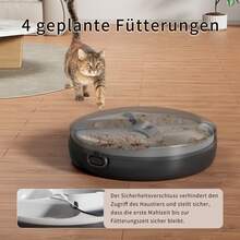 OMCPET Automatic Wet Cat Food Dispenser, Wireless Wet Pet Food Dispenser With 2 Ice Packs, 4 Meals A Day, Cooling Container For Fresh Food, Programmable, Timed, Battery-Operated Automatic Feeder For Kittens - màu đen - Xem 5