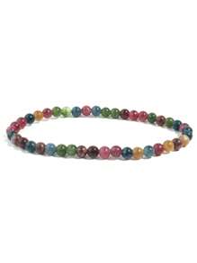 1條多彩電氣石手串,適用於女士和男士,天然石材彈性手鍊,瑜伽冥想首飾