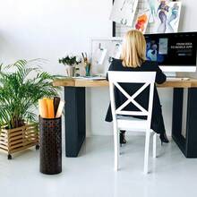 Metal Umbrella Holder Stand Rack Rain Water Drip Tray Walking Stick Home Storage - Black - View 7