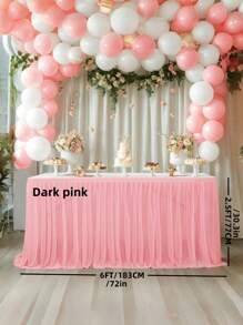 4pcs/1pc Pleated Solid Color Tableskirt, Suitable For Rectangular, Square, Round Tables, Ruffled Tablecloth, Wrinkle-Resistant And Easy To Clean, Applicable For Birthday Cake Table Decor, Banquet And Wedding Party, Bridal Shower, Various Party Celebrations