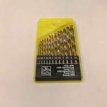 1 Set/13pcs Titanium Coated High Speed Steel Drill Bit Set, Hex Shank, Twist And Auger Drill Bits For Metal, Wood, Plastic - Electric Drill Parts And Accessories, Wood Drilling (Titanium Coated Drill Bits) Durable Structure, Drill Bit Accessories