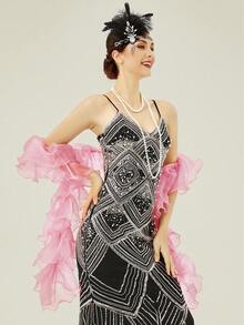 BABEYOND Chandelle Boa Vinatge Boa - 200g 6.5ft Gatsby Organza Boa 1920s Flapper Accessories - Hồng - Xem 1