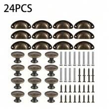 10pcs Vintage Style Embedded Metal Pulls, Suitable For Drawers, Cabinets, Trash Cans, With Installation Accessories, Painted Surface, Suitable For Home Furniture - Multicolor - View 20