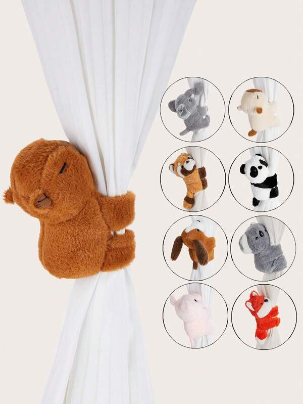 1/2pcs Animal Plush Clipsззжzzz Window Curtain Holder, Multiple Styles And Sizes Available, Suitable For Curtain Fixing And Decoration Gifts Birthday Graduation