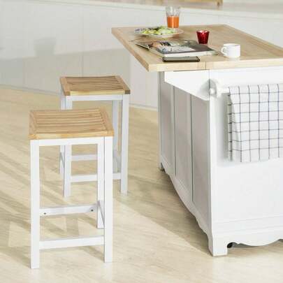 SoBuy Kitchen Chair Set Of 2 Wood White
