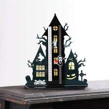 1 Stück Halloween Countdown Kalender, Hausförmig mit Fledermäusen, gruselige Dekoration für Halloween Zuhause, Outdoor, Party, unheimlich, gruselig, gespenstisch, dunkel, Trick or Treat