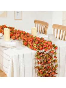 12 Pack Artificial Rose Vine Garland - 100 Ft Total, Purple Silk Flower Vines With Leaves, For Wedding, Wall, Arch Decor - View #2