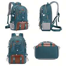 CORATED Outdoor Travel Backpack, Large Capacity Sports Camping Backpack, Unisex Laptop Backpack With Shoe Compartment, Student School Bag, Easter Valentine's Day Gift - 藍色 - 查看 7