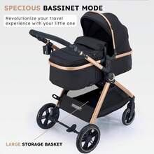 Carreola Para Bebés Con Portabebe, Carriola Para Bebé Bastón - Negro - Ver 6