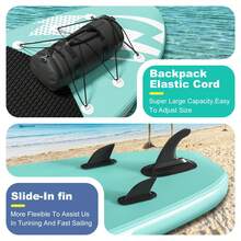Inflatable Paddle Board Stand Up Paddleboards With Premium Accessories Pump, Adjustable Paddle, Leash, Three Fins, Backpack - Blue - View 5