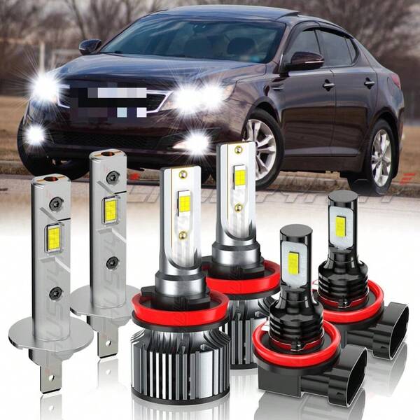 For 2011-2013 Kia Optima Led Headlight Hi/Lo+Fog Lights Combo Bulbs White 6pcs