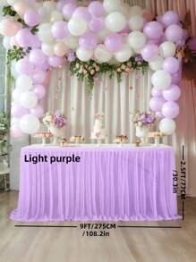 4pcs/1pc Pleated Solid Color Tableskirt, Suitable For Rectangular, Square, Round Tables, Ruffled Tablecloth, Wrinkle-Resistant And Easy To Clean, Applicable For Birthday Cake Table Decor, Banquet And Wedding Party, Bridal Shower, Various Party Celebrations