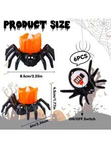 Halloween LED Pumpkin & Spider Candle Set - 2/6pcs Flameless Flickering Tea Lights For Festive Home Decor, Party Ambiance & Holiday Celebrations