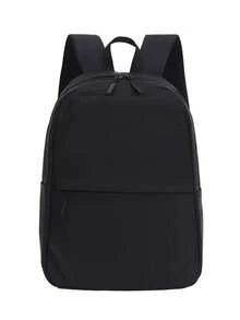 Mochila escolar masculina à prova d'água, estilosa, simples e prática - Preto - Visão 2