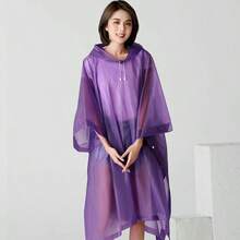 1件可重复使用成人雨披，加厚防水雨衣，男女通用带帽雨衣，防水、防风、速干、透气，EVA抽绳连帽雨披，适合户外摩托车、骑行、徒步、钓鱼和登山保暖，也适合闺蜜节、送给小狗、嘉年华、可爱小物、母亲节礼物、花园、夏季、海滩、房间装饰、软萌玩具、毕业典礼、祝贺毕业、毕业派对、旅行徒步必备、便携工具、夏季必备、夏季便携用品。 - 彩色 - 查看 7
