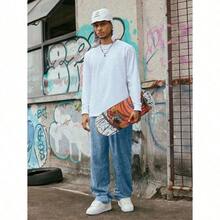 Men's Solid Color Casual Everyday Trousers Men's Streetwear Pants, Boy Friend Gifts, Back To School - 藍色 - 查看 4