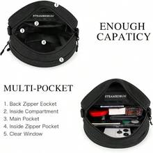 Circle Ita Bag Round Crossbody Bag Ita Purse Pin Display Bag With Insert - Black - View 4