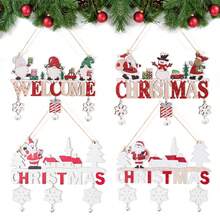 1 pièce/4 pièces/6 pièces Décoration de Noël en bois à suspendre à la porte, utilisée pour décorer les murs de la famille, les arbres de Noël. Cadeaux de Noël et du Nouvel An