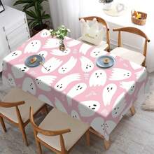 1/20pcs Halloween Theme Tablecloth,Cute Ghost Design Pink Tablecloth,Perfect For Parties,Dining & Home Decor,Halloween Decor