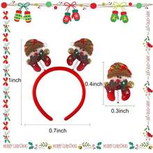 12pcs Christmas Glasses Frame Headband Santa Hat Reindeer Funny Gift Set, Christmas Student Costume Party Decoration Combo - Multicolor - View 4