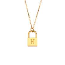 Ins Fashion Versatile Necklace Hip-Hop Multi-Layer Stainless Steel Letter Concentric Lock Necklace - Chữ H - Xem 13