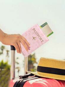 可定制迷你护照夹，可印制姓名和图案，旅行证件收纳包和卡包，适合送礼和日常使用，时尚耐用，适合旅行和商务场合，是送给家人、朋友、情侣、生日、节日、圣诞节的理想礼物。 - 粉色 - 查看 4