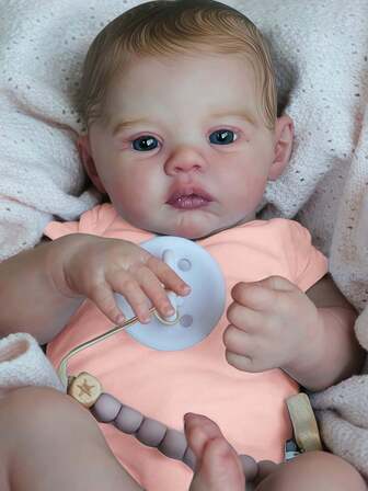 逼真45厘米草地重生娃娃，18英寸全身柔软硅胶乙烯基女孩娃娃，3D彩绘皮肤，血管清晰可见，乙烯基四肢，逼真细致的手绘头发，手工艺术娃娃 - 收藏级艺术娃娃，圣诞节礼物/生日礼物/感恩节礼物