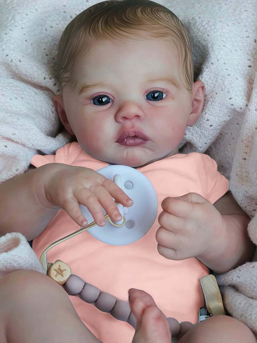 Muñeca bebé Reborn de 45 cm estilo pradera, muñeca de vinilo y silicona suave de 18 pulgadas con Body completo, piel pintada en 3D con venas visibles, miembros de vinilo con detalles realistas y cabello pintado a mano, muñeca artesanal coleccionable - Regalo de Navidad/Cumpleaños/Acción de Gracias