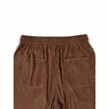 Men's Solid Color Casual Everyday Trousers Men's Streetwear Pants, Boy Friend Gifts, Back To School - 鏽棕色 - 查看 6