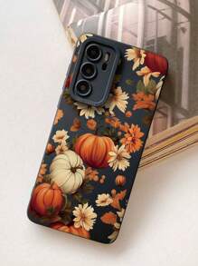 1pc Autumn Pumpkin Print TPU Full Coverage Anti-Slip Soft Phone Case Compatible With IPhone 11, 12, XR, 13, 13 Pro, 13 Pro Max, 14, 14 Pro, 14 Pro Max, 15, 15 Pro, 15 Plus, 15 Pro Max, 16, 16 Pro, 16 Plus, 16 Pro Max, Galaxy S25, Galaxy S25 Ultra, Galaxy S25 Plus Waterproof Shockproof Anti-Fall Scratch Resistant