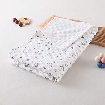 2-Layer Printed Baby Blanket, Pentagram Pattern, Soft Plush Infant Comforter Throw Quilt