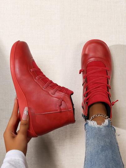 Ghete scurte pentru femei, mărimea 36-42, călduroase, antiderapante, durabile, vârf rotund, mărime mare, ușoare, cu toc jos, toc plat, ghete casual la modă