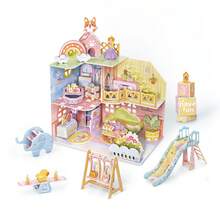 1pc Girls' Puzzle Castle Toy, Children's DIY Princess Castle, Pretend Play Building Blocks Toy, Children's Connecting Toy, Girls' Birthday Toy, Develops Kids' Hands-On Ability, For 3-6 Years Old Girls, Christmas Gift