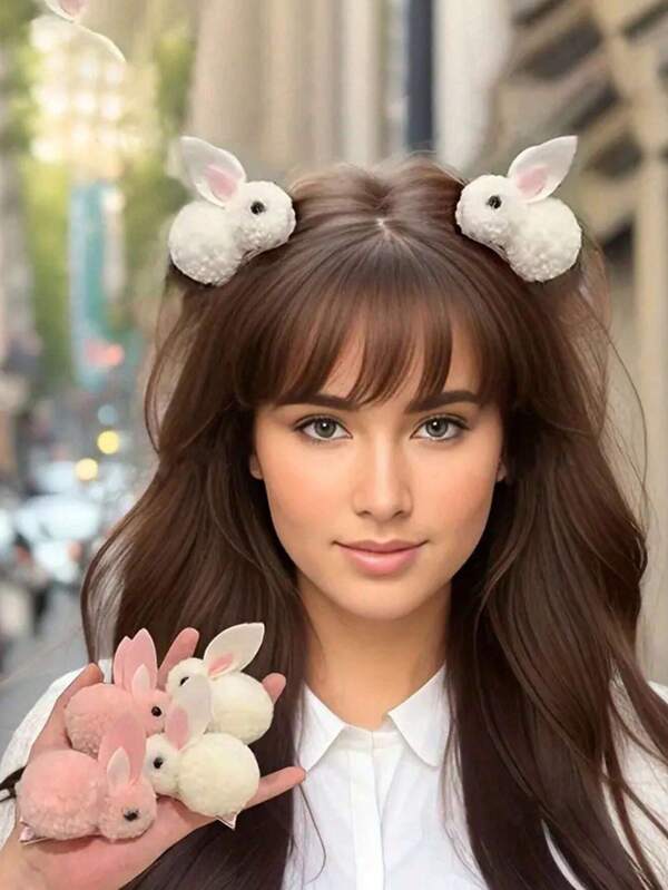 Conjunto de talla grande de 14 accesorios para el cabello de mujer para Pascua, lindos clips de conejo para el cabello - Mini clips para el cabello adecuados para cabello fino, pinzas para el cabello, ganchos para el cabello, pasadores para el cabello, barretas para el cabello