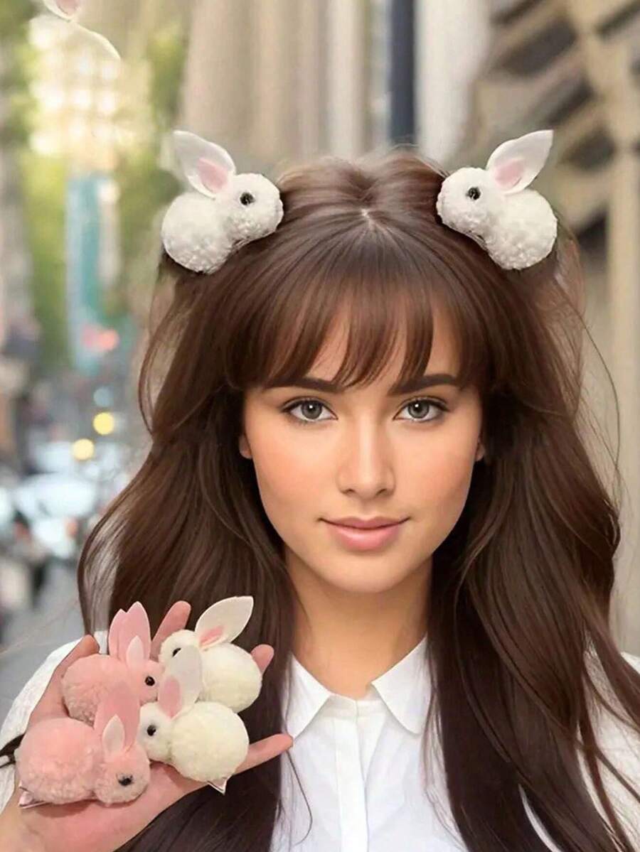 Conjunto de talla grande de 14 accesorios para el cabello de mujer para Pascua, lindos clips de conejo para el cabello - Mini clips para el cabello adecuados para cabello fino, pinzas para el cabello, ganchos para el cabello, pasadores para el cabello, barretas para el cabello