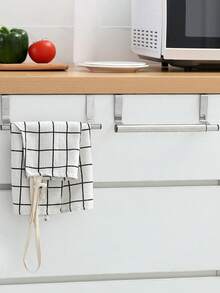1pc Space-Saving Stainless Steel Over-The-Door Towel Rack - Easy To Install, Rust-Resistant Bathroom And Kitchen Towel Bar - Multicolor - View 8