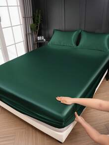 2/3 件套奢华缎面床笠套装、床上用品、丝滑触感床垫保护套（无填充物）、适用于卧室的亲肤舒适床笠、纯色缎面床笠套装、凉爽透气的床上用品、柔软丝滑的极简主义风格床单、适用于大号双人床、特大号双人床、全尺寸、可机洗、1 件床垫套和 1/2 件枕套、完美的节日礼物、秋季装饰、房间装饰、返校、学校用品