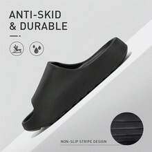 Pantunflas Nube Hombre | Suela Gruesa Acolchada para Interior/Exterior - Negro - Ver 2