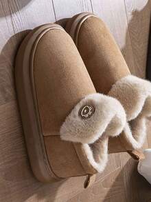 Pantuflas casuales y elegantes con diseño de animales de dibujos animados, aptas para el hogar, la oficina, exteriores y todas las estaciones - Caqui - Ver 4