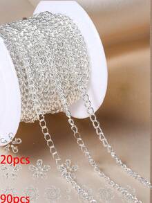 5m/Roll Necklace Chain Kit For DIY Jewelry Making, Contains 20pcs Lobster Clasp & 90pcs Jump Rings, 1m/Pack Excluding Lobster Clasp & Jump Rings