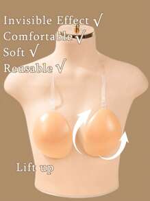 New Lift-Up Silicone Invisible Bra With Shoulder Straps, Cleavage Style