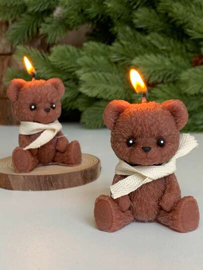 1/2pcs Simulation Teddy Bear Shape Scented Candle, Fragrance Cute Souvenir Gift ,Atmosphere Creative Handmade High-End Bear Candles, Couple Gift, Wedding Souvenirs, Home Decoration Home Furnishings Bomboniere Matrimonio,Graduation Gifts,Appreciation Parties, Halloween, Christmas Gifts,Gift Wrapping, Birthdays, Easter, Thanksgiving,Bestfriend Gifts,Winter Gift,Gift For Woman