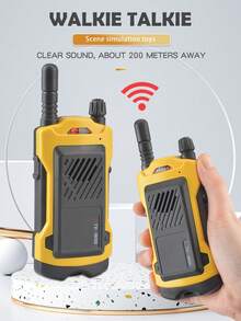 2 件逼真对讲机玩具套装，室内/室外远程无线对讲机，适用于露营、野餐、探险、男孩和女孩的礼物、圣诞节和万圣节，随机包含一些配件，不含电池 - 彩色 - 查看 14
