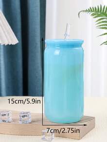 1PC/6pcs Colorful Plastic Cups With Lids And Straw PET Can Replacement For Water Bottle Shaped Cute Tumbler Drinking Plastic Cups For Party, Coffee, Milk Outdoor Sippy Cup Simple