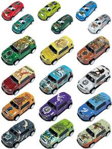 5/10/15/20 件随机款式回力玩具车 - 迷你车辆玩具散装派对礼品赛车 - 礼品袋填充物，皮纳塔填充物，适合男孩女孩幼儿 - 节日礼物 - 彩色 - 查看 8