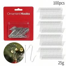 100 Pack Decorative Hooks Christmas Tree Decorative Hooks - Metal Wire Decorative Hooks For Hanging Christmas Tree Decorations, Christmas Hooks For Christmas Decoration Party Balls Home Decor Christmas Decorations Room Decor Winter