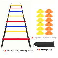 1 Set de Escalera de Agilidad Colorida de PP, para Entrenamiento de Velocidad, Escalera de Velocidad Horizontal Multisize con Conos, Equipo de Ejercicio de Técnica de Fútbol y Baloncesto, Equipo de Entrenamiento de Acondicionamiento Físico de Fútbol - Multicolor - Ver 10