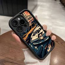 Funda de Teléfono con Patrón de Carro de Carreras de Dibujos Animados Creativos, Nueva Escalera de Ojos de Cielo, Divertida, Simple, a la Moda y  para Hombres y Mujeres, Compatible con iPhone - Colores mixtos - Ver 7