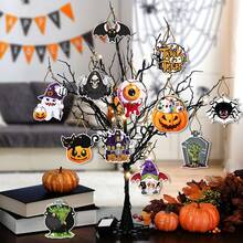 Decoración de fiesta de Halloween, tarjetas y adornos colgantes, decoración colgante de terror y horror para Halloween