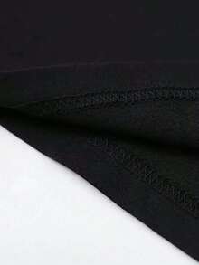 Print Men's Summer Round Neck Short,Y2k Style Manfinity Sleeve Casual Cotton Cotton T-Shirt,Halloween - màu đen - Xem 5